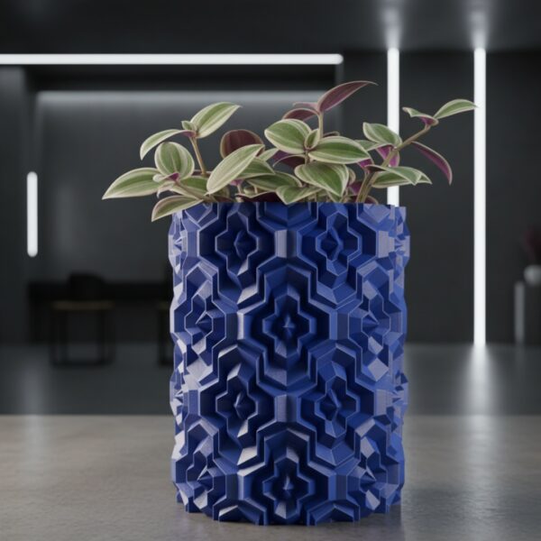 Cachepot Tetrahex Arquitetônico – Vaso Geométrico Industrial 3D | 3DFarm