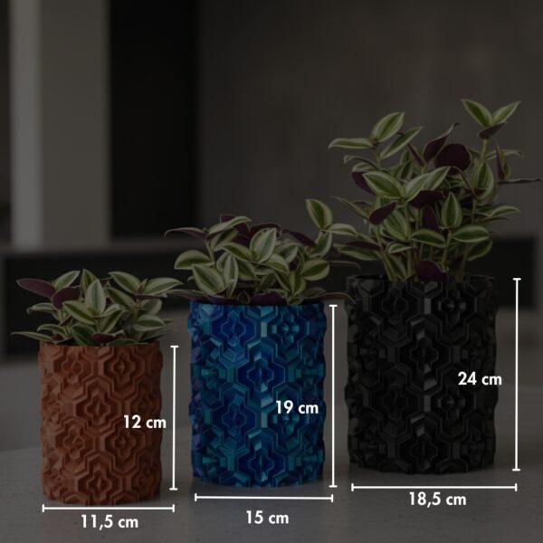 Cachepot Tetrahex Arquitetônico – Vaso Geométrico Industrial 3D | 3DFarm