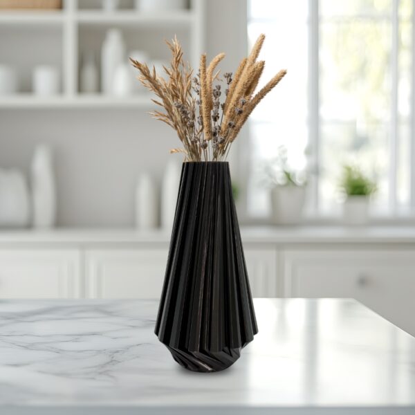 Facetado Vaso Decorativo Plissado Elegance - Design Minimalista e Moderno para Home Office | 3DFarm
