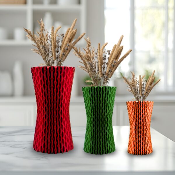 Vaso Decorativo Coluna Trama – Design Cilíndrico Alto para Arranjos | 3DFarm