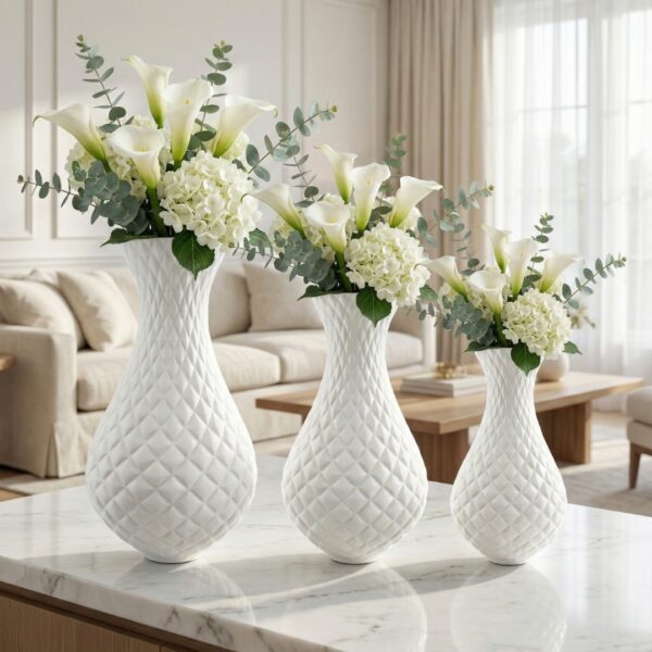 Kit Vaso Decorativo Textura Matelassé Royal