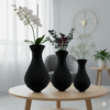 Kit Vasos Decorativos Textura Matelassé Royal - Preto Kit Vasos Decorativos Textura Matelassé Royal - Preto
