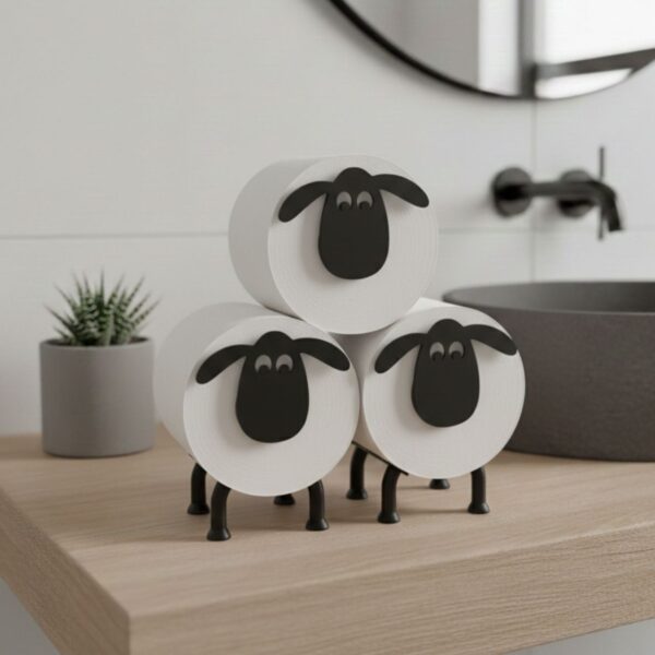 Porta Papel Higienico Ovelha (2) Porta Papel Higiênico Ovelha Criativo - Decoração Banheiro 3D