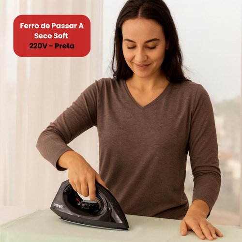 Ferro de Passar A Seco Soft 220V - Preta