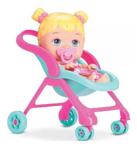 093juvz1pgwd-lg.jpg Boneca Bebe Little Dolls Passeio Divertoys Menina Infantil