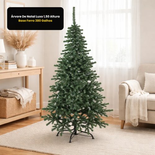 0hcjtgc93g2-lg.jpg Árvore De Natal Luxo 1,50 Altura Base Ferro 380 Galhos