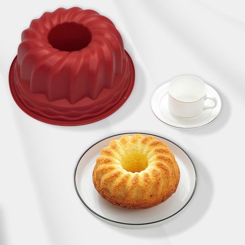 Forma Assadeira Redonda Silicone com Furo Flexível Cozinha Forno Bolo