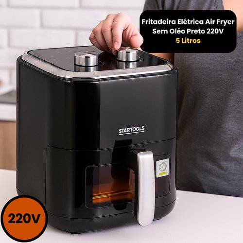 Fritadeira Elétrica Air Fryer Sem Oléo Preto 220V - 5 Litros