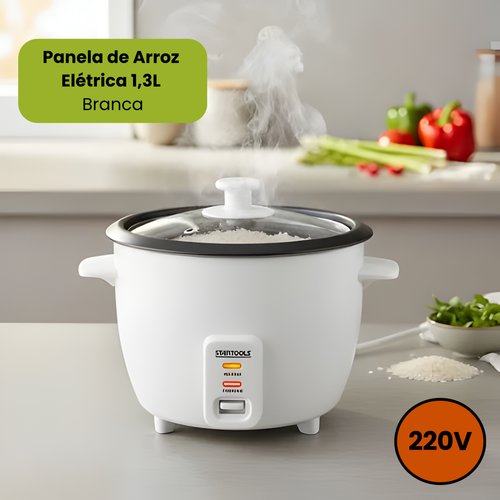 Panela de Arroz Elétrica 1,3L 220V - Branca
