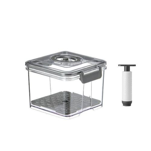 Pote Hermético com Bomba de Vácuo 1,5L - Cinza