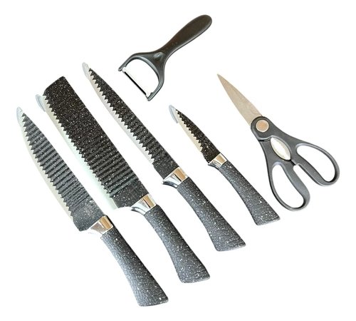 22im4ro074r-lg.jpg Jogo Facas 6 Peças Inox Cabo Ergonômico Completo