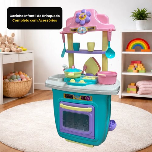 Cozinha Infantil de Brinquedo Completa com Acessórios