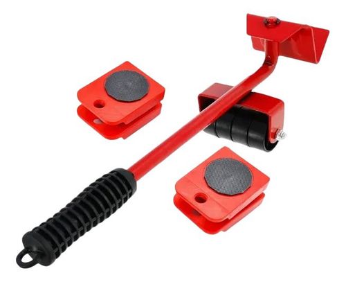 Kit Levantador de Móveis com Rodinhas 5 Peças - Vermelha