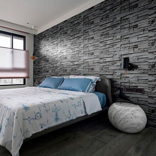 Papel de Parede Adesivo PVC Estampa de Pedras - 5 Metros