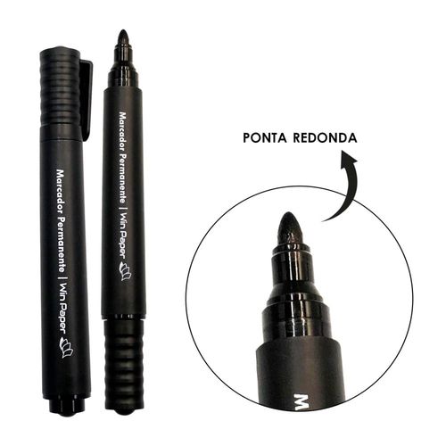 3xh0cg17cr4-lg.jpg Caneta Marcador Permanente Retroprojetor com 12 Unidades - Preto