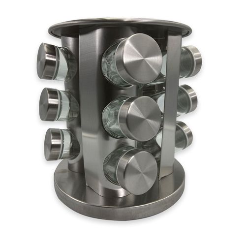 5tec59e9fbb-lg.jpg Porta Condimentos e Temperos Giratório com 12 Potes em Aço Inox e Vidro
