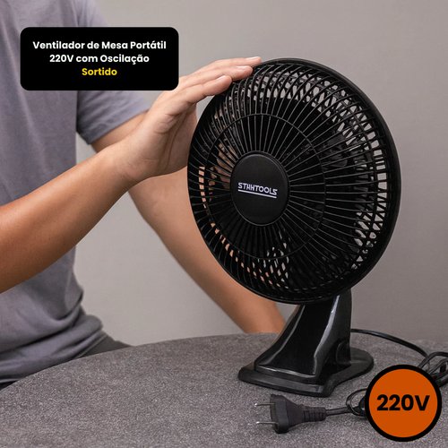 Ventilador de Mesa Portátil 220V com Oscilação - Sortido