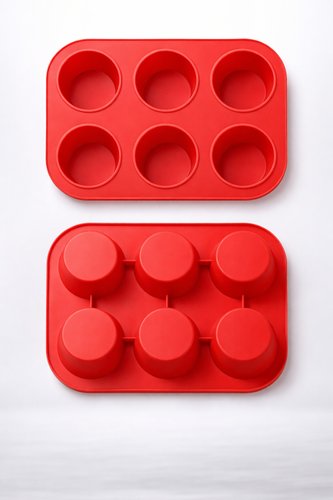Forma Silicone 6 Cavidades Cupcake Muffin Bolo Fácil Desenformar Cozinha