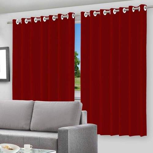 71prq14o8r8-lg.jpg Cortina Blackout com Forro 2 em 1 Voil Vermelho com ilhos - 280x220cm