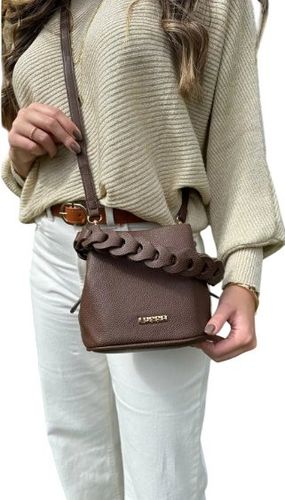 Bolsa Feminina Transversal com Alça Trançada - Marrom