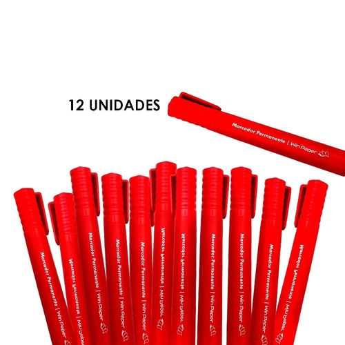 94dly1lzk5b-lg.jpg Caneta Marcador Permanente Retroprojetor com 12 Unidades - Vermelho