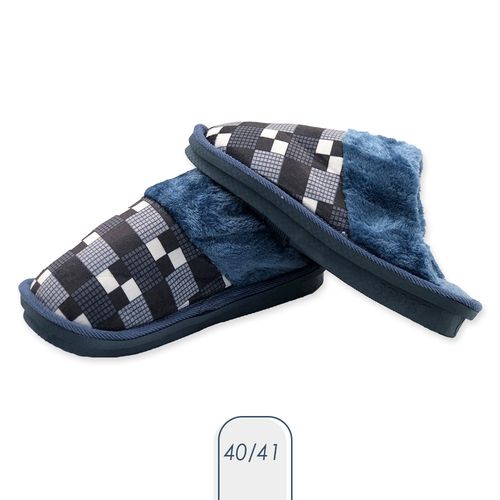 99gdefsab6c-lg.jpg Pantufa Masculina Xadrez Azul 40/41