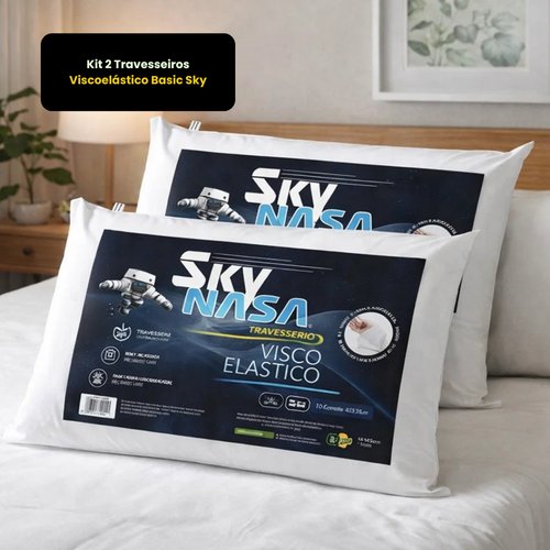 Kit 2 Travesseiros Viscoelástico Basic Sky