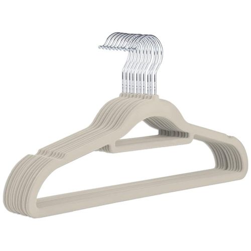 9uetk685shh-lg.jpg Kit 10 Unidades Cabide Slim de Veludo Bege