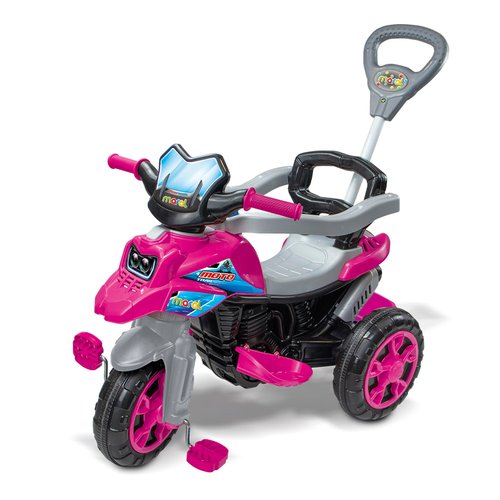 a8ywiie5oj8-lg.jpg Triciclo Infantil Moto com Pedal e Haste - Rosa