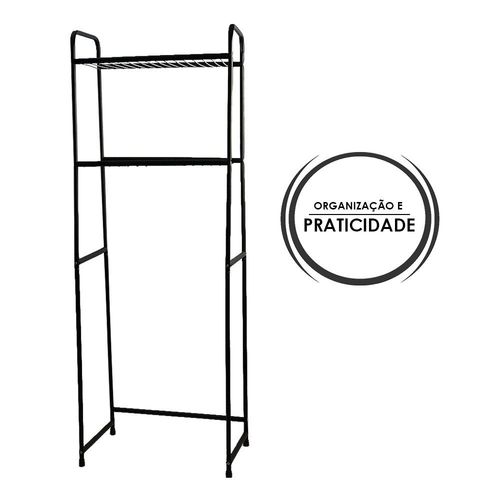 aupqrhr59za-lg.jpg Estante Lavanderia Com 2 Níveis - Preta