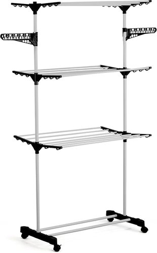 axxunmfkt17-lg.jpg Multi varal de chão com bandejas e 3 andares Com Cabideiro- Preta