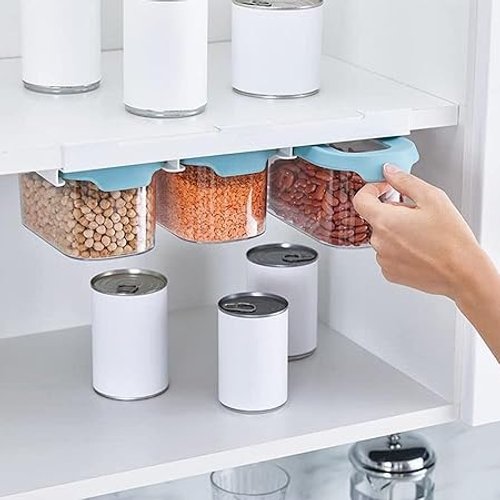 Kit 3 Potes Herméticos com Tampa e Suporte - Verde