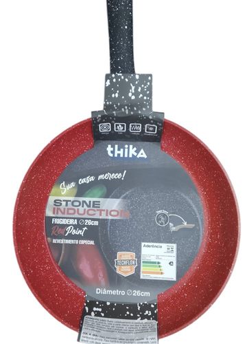 Frigideira em Alumínio Antiaderente Multifuncional 26cm - Vermelha