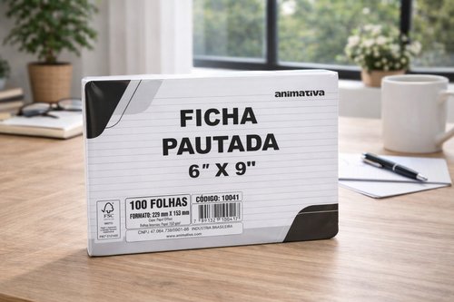 bm8xapxr9bd-lg.jpg Ficha Pautada 6'' x 9'' 100 Folhas