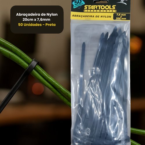 c4juhhvs09t-lg.jpg Abraçadeira de Nylon 20cm x 7,6mm com 50 Unidades - Preta