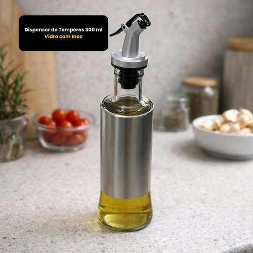 Dispenser de Temperos 300 ml Vidro com Inox