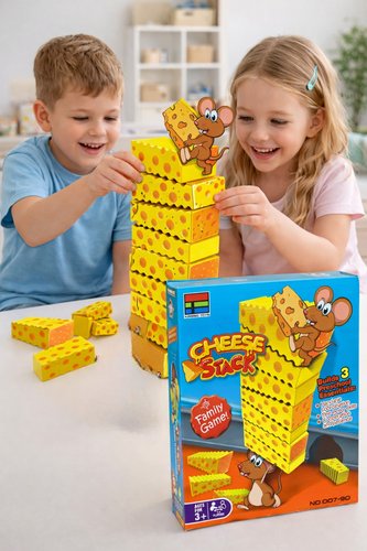 dqfc77hmtru-lg.jpg Conjunto 20 Blocos De Queijo Cheese Stack Torre Empilhamento