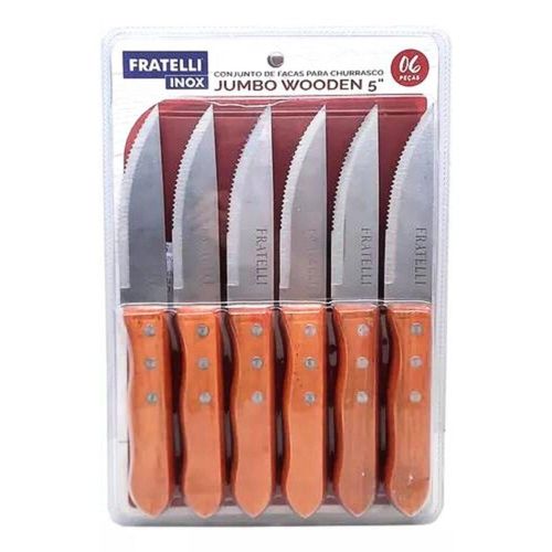dwfdi7t6f44-lg.jpg Conjunto de Facas Para Churrasco 6 Peças Jumbo Wooden 5