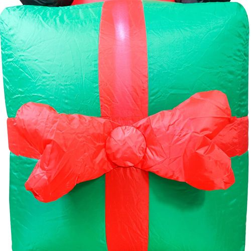 Papai Noel Infláel Sentado no Saco de Presente de 1,90m Bivolt