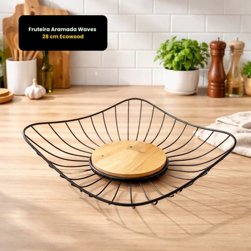 Fruteira Aramada Waves 28 cm Ecowood
