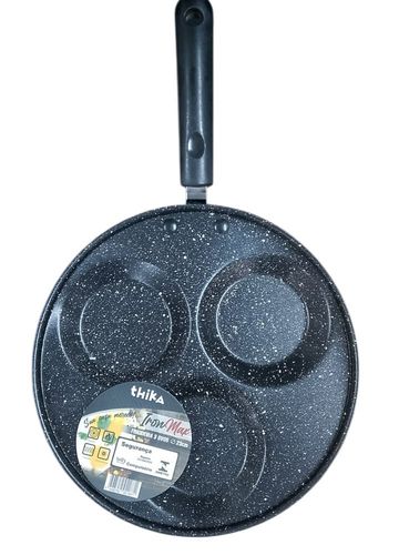 Frigideira Com 3 Divisórias Antiaderente Para Ovos 23cm - Preta