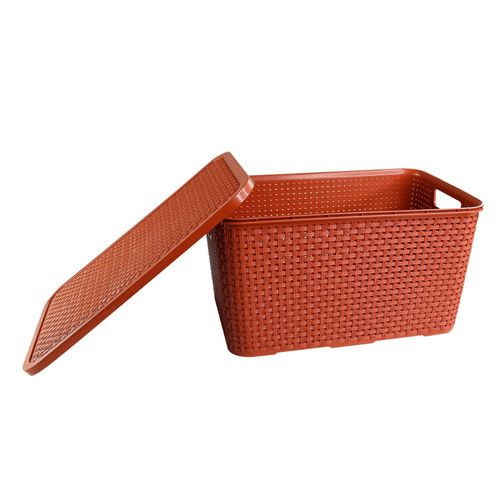 fz2jh71ph6b-lg.jpg Caixa Organizadora Rattan Cesto com Tampa 15 Litros Terracota
