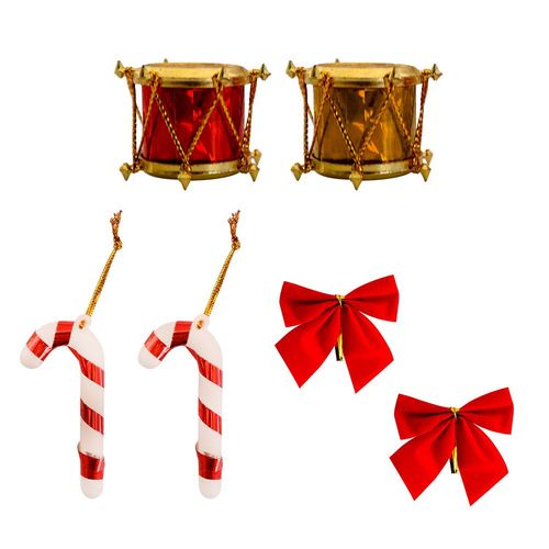 Kit Enfeites de Natal Completo Laço Papai Noel Presentes 20 Itens