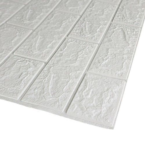 Placa Decorativa Papel de Parede Texturizado Branco