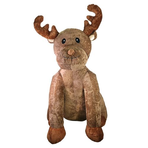 Rena Inflável Sentada De Pelúcia 3led Bivolt 2,44m