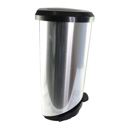 Lixeira com Pedal Label Prata 45 Litros