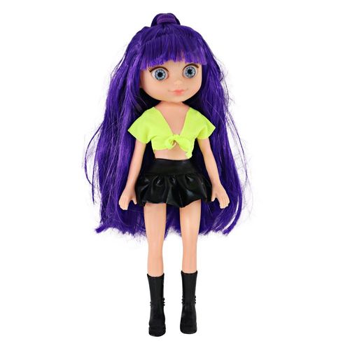 hpzb8djaqf6-lg.jpg Boneca Violet Purple Roxa 30cm com Acessórios como Pente Espelho e Prendedores de Cabelo