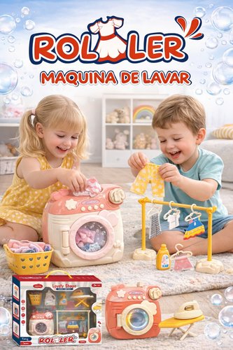 hsvdiutowa-lg.jpg Kit Lavanderia Infantil Com Máquina De Lavar Ferro Tábua E Acessórios De Brinquedo