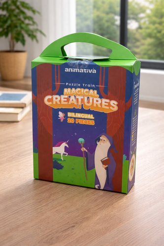 Quebra-Cabeça Bilíngue Criaturas Mágicas 20 Peças