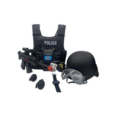 jh98akkrzqp-lg.jpg Brinquedo Kit Policial Colete com Rifle e Acessórios - Preto